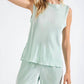 143 Story - Peyton Pleated Sleeveless High Neck Top
