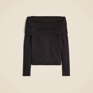 J.Crew - Top ombro a ombro canelado refinado