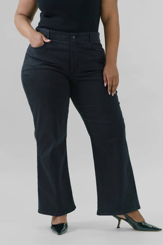 Nydj - Calça jeans larga com cintura alta e perna larga
