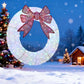 48-Inch Lighted Christmas Wreath with Red Bow & Remote – Festive Holiday Decor