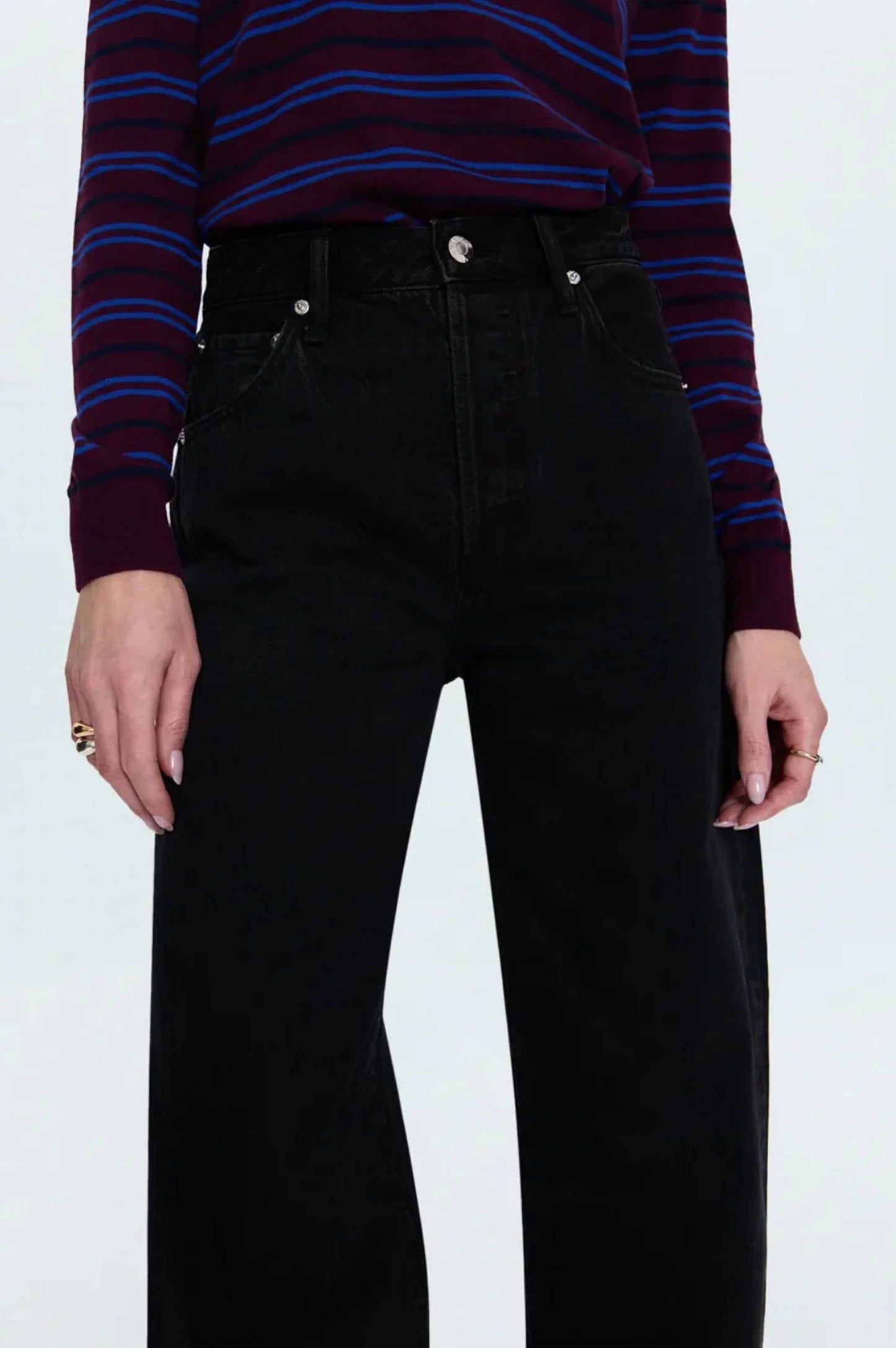 Pistola - Tate High Rise Bowed Straight Leg Jeans