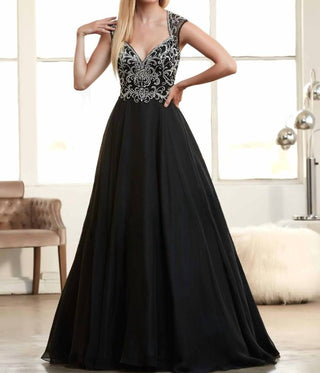 Mac Duggal - Vestido de baile com mangas curtas e contas