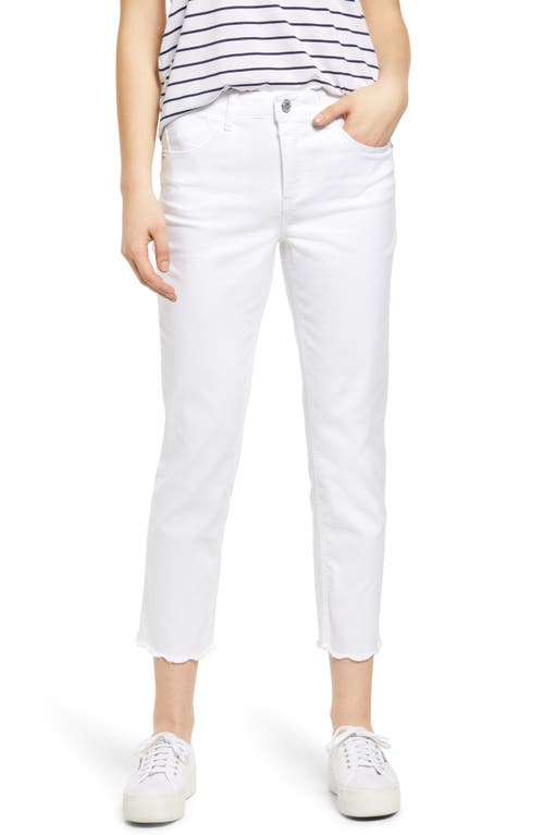 Wit & Wisdom 'Ab'Solution Scallop Hem Straight Leg Jeans in Opw-Optic White  Size 6