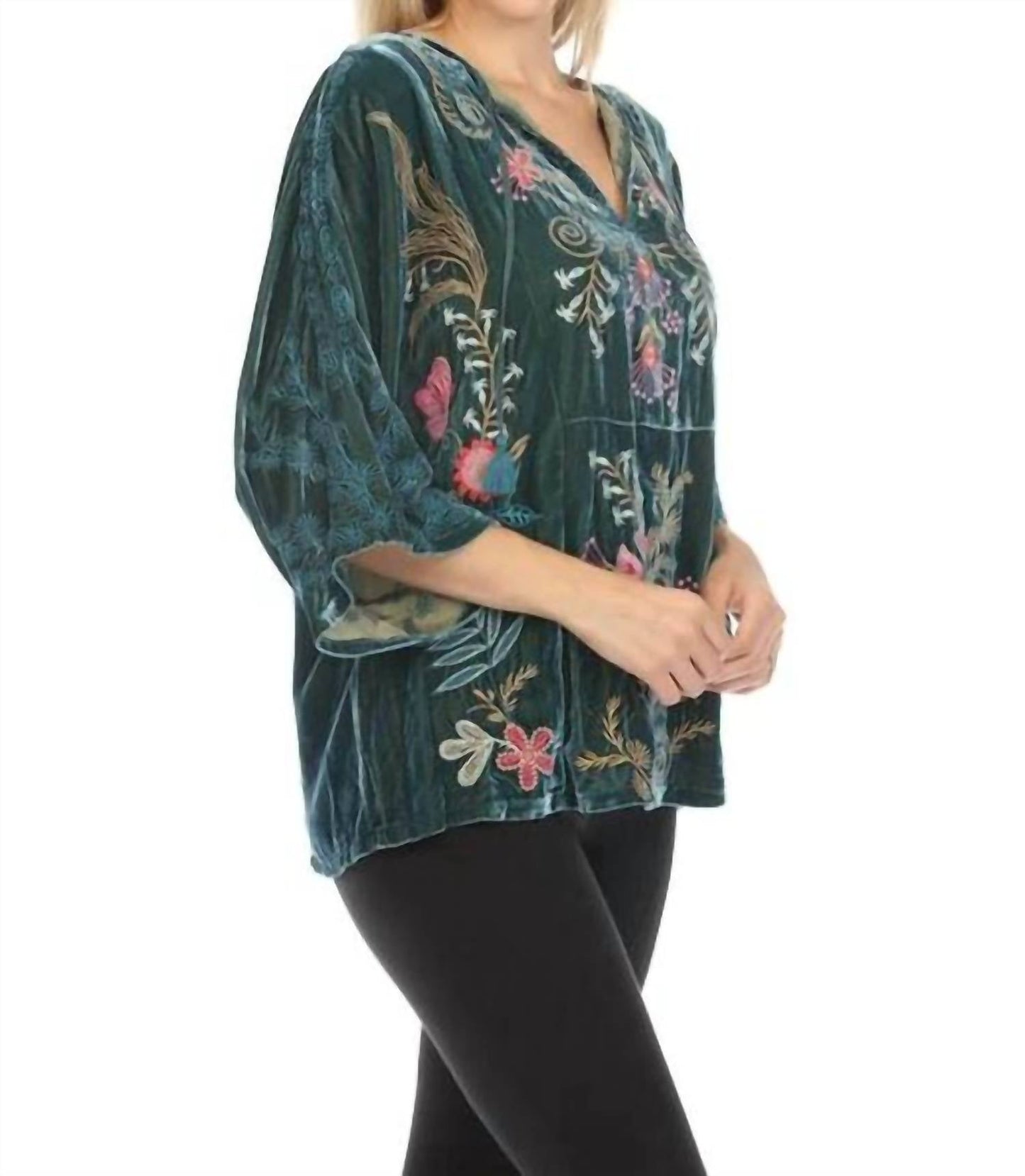 Johnny Was - VELVET KAFTAN BLOUSE SISA