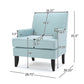 Serenada Upholstered Fabric Club Chair With Nailhead Trim And Tapered Birch Legs