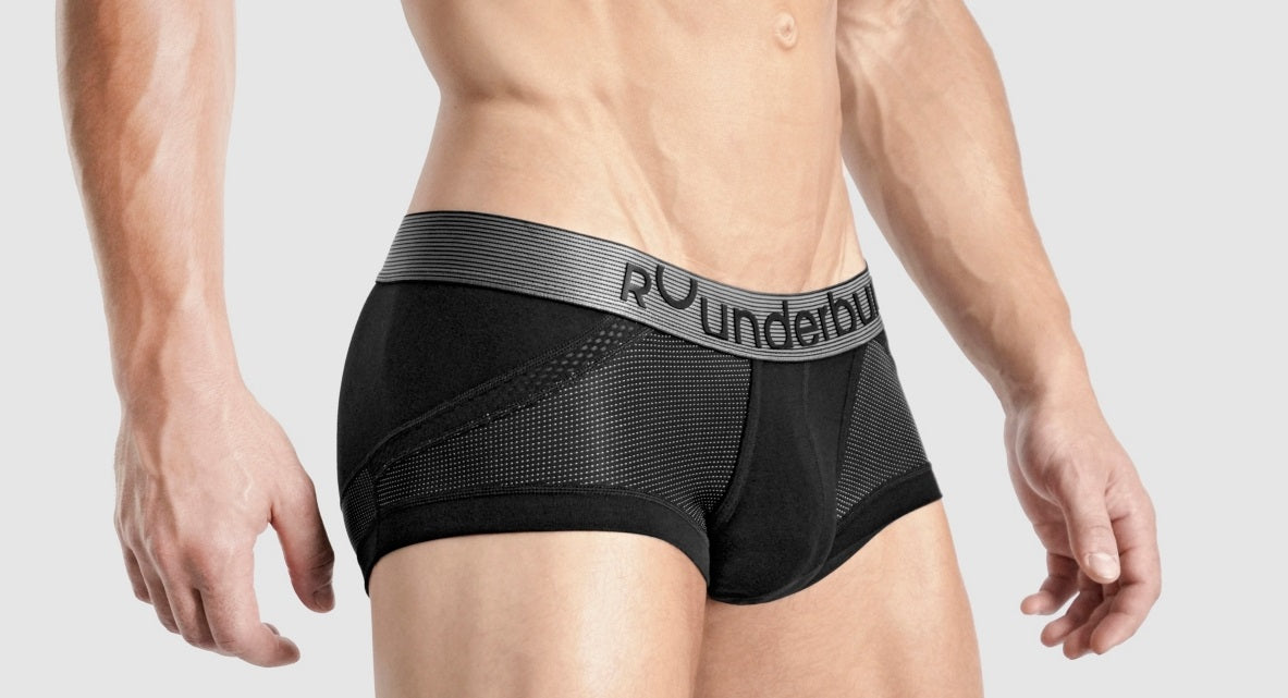 Boxer anatômico masculino Rounderbum preto tamanho grande