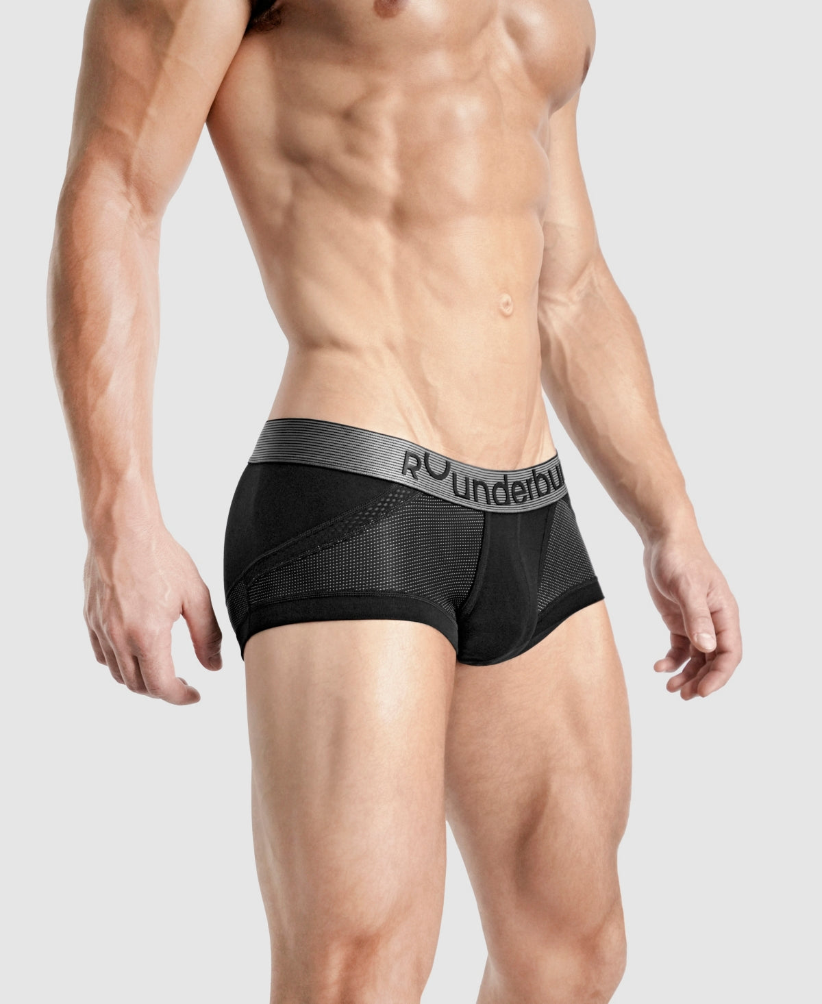Boxer anatômico masculino Rounderbum preto tamanho grande