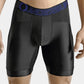 Cueca boxer acolchoada masculina Rounderbum para treino, preta, tamanho grande