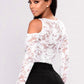 Asz - Lace Cold Shoulder Long Sleeve