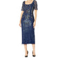 Adrianna Papell - Full Beaded Sheath Midi Party Dress