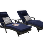 Outdoor Wicker Reclining Chair Set of 2 with Cushions