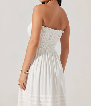 Astr - Vestido midi sem alças Aubrie com franzido