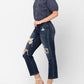 Judy Blue - Mid Rise Crop Leg Straight Denim Jeans