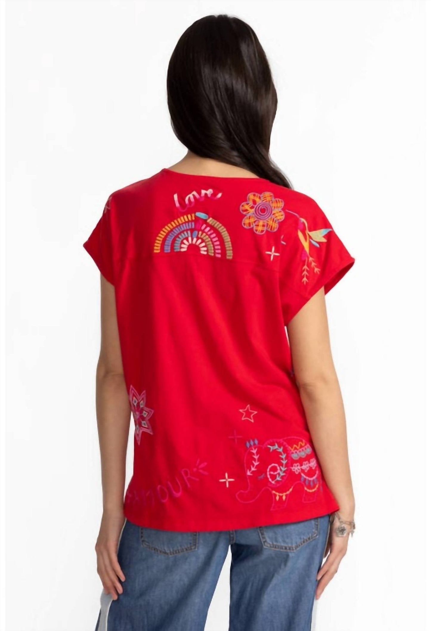 Johnny Was - EASY PANELED V‑NECK TEE LOULIA