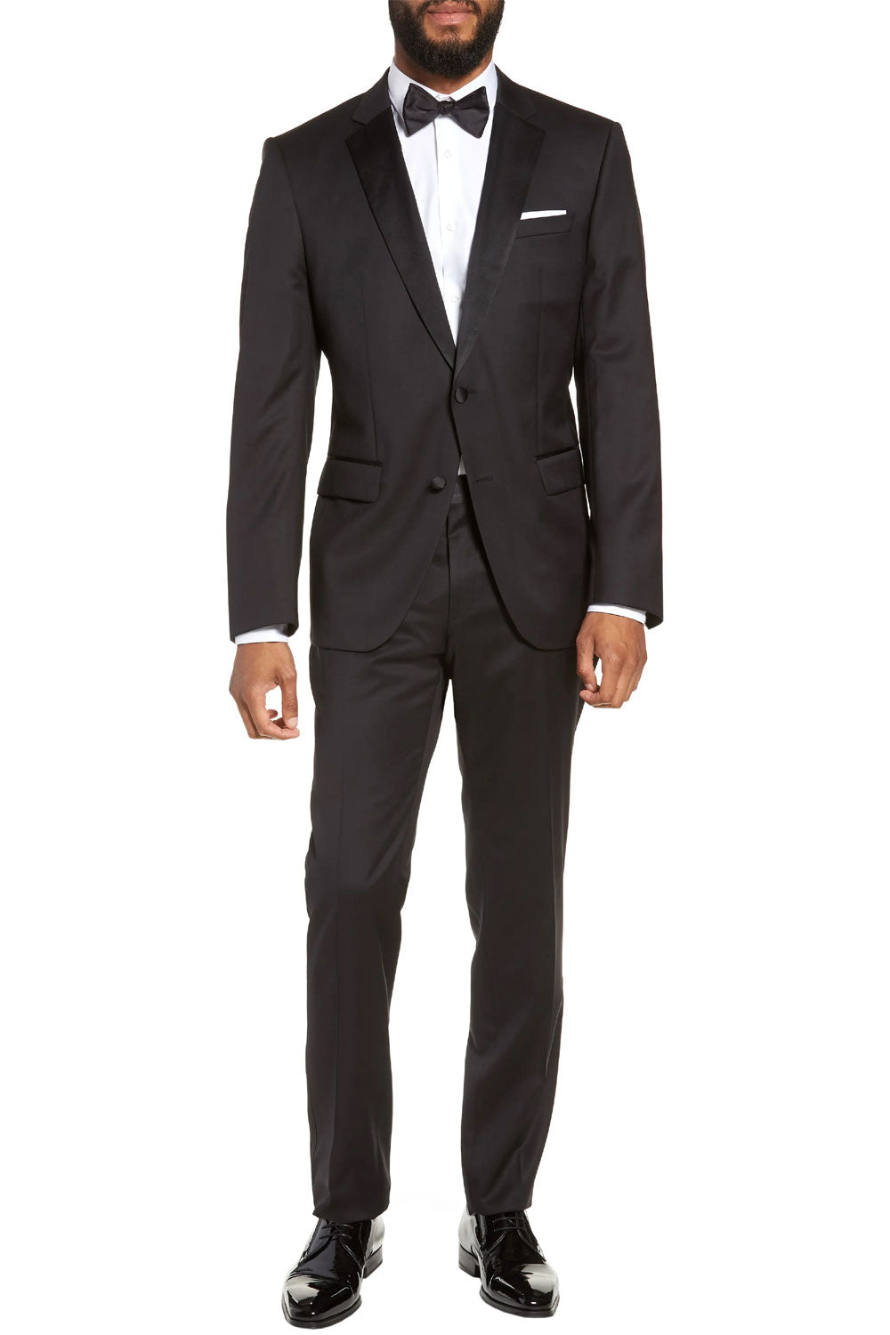 Smoking masculino Hugo Boss Halven Gentry Slim Fit, preto, tamanho 40