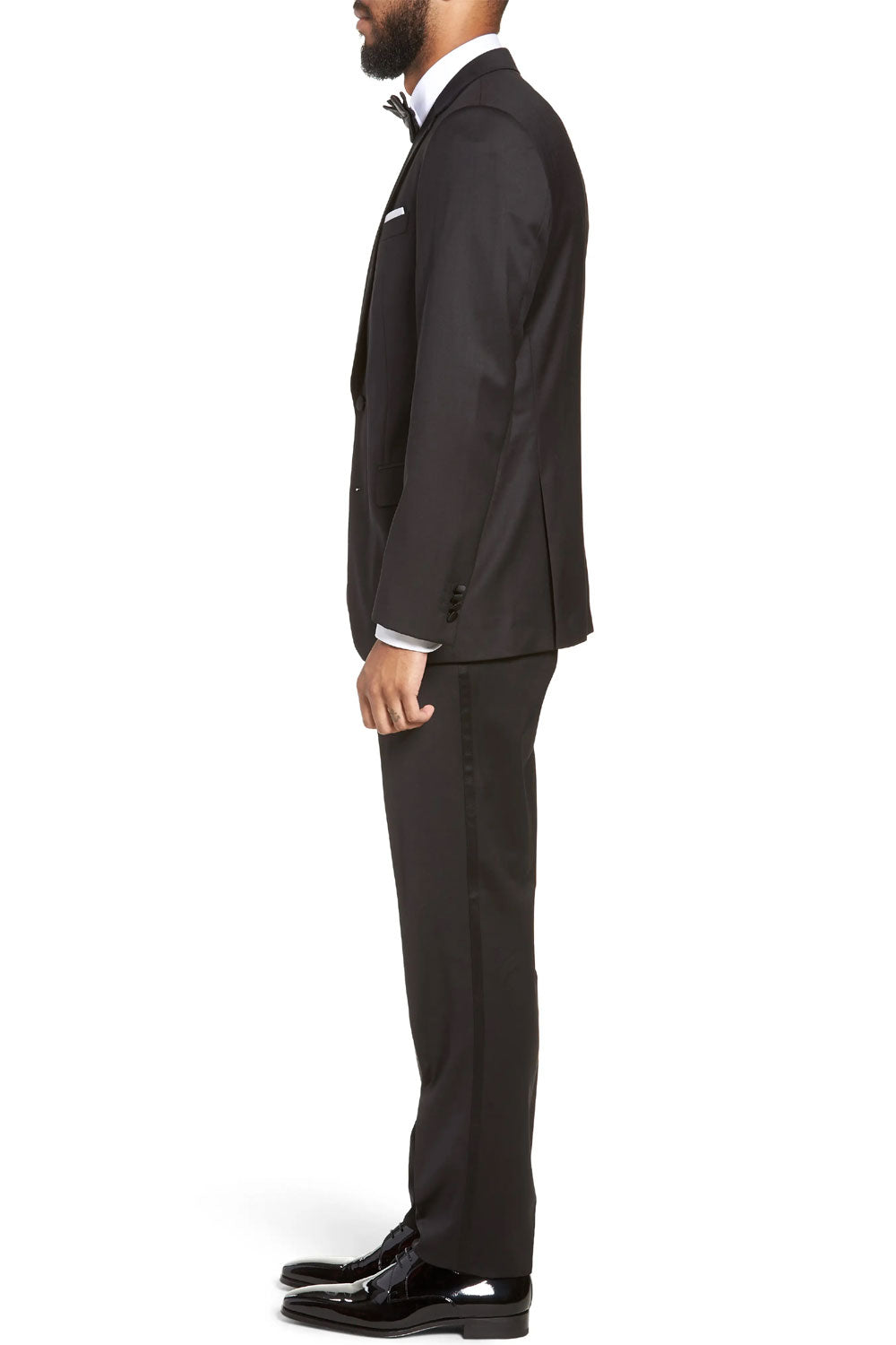 Smoking masculino Hugo Boss Halven Gentry Slim Fit, preto, tamanho 40