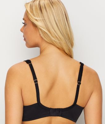 Top de biquíni feminino Miraclesuit com aro e sobrepeliz, preto, tamanho 38DDD