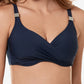 Top de biquíni feminino Miraclesuit com aro e sobrepeliz, azul, tamanho 36DDD