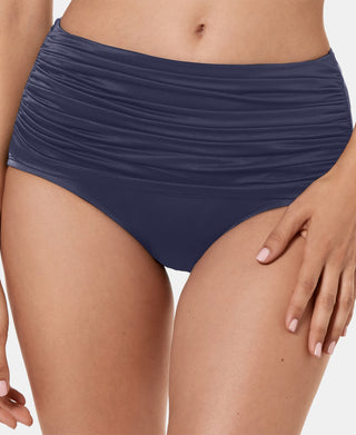 Miraclesuit Feminino Sólido Norma Jeans Cintura Alta Maiô Azul Tamanho 10