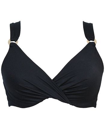 Biquíni Miraclesuit Feminino com Frente Torcida e Decote Profundo, Preto, Tamanho 34DDD