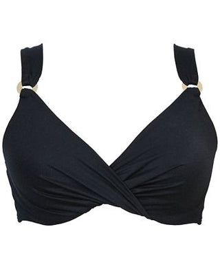 Biquíni Miraclesuit Feminino com Frente Torcida e Decote Profundo, Preto, Tamanho 34DDD