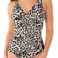 Maiô feminino Miraclesuit Sublime Feline Oceanus Allover Slimming, tamanho 18, marrom