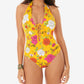 Skinny Dippers Mac &amp; Cheese Sirene Maiô Feminino com Cadarço Amarelo Tamanho Médio