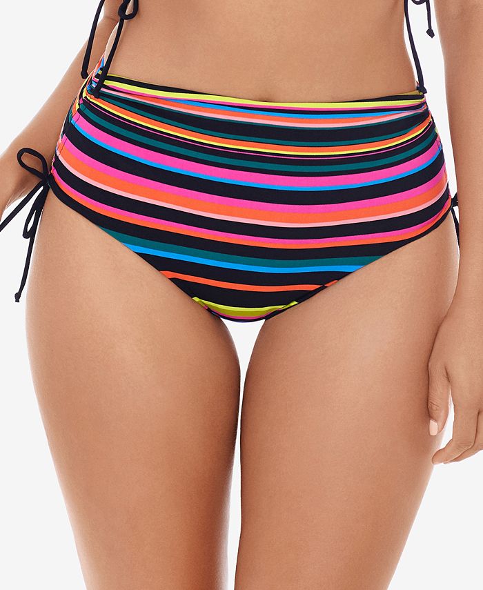 Calcinha de banho reversível Skinny Dippers Blinky Transformer feminina, preta, tamanho médio