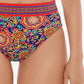 Calça de biquíni feminina Skinny Dippers Palais Sophie cintura alta, azul, tamanho grande