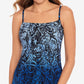 Maiô feminino Miraclesuit Jubilee com estampa Tankini, azul, tamanho 10