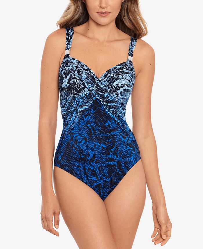 Maiô feminino Miraclesuit Boa Blues Peregrina, azul, tamanho 8