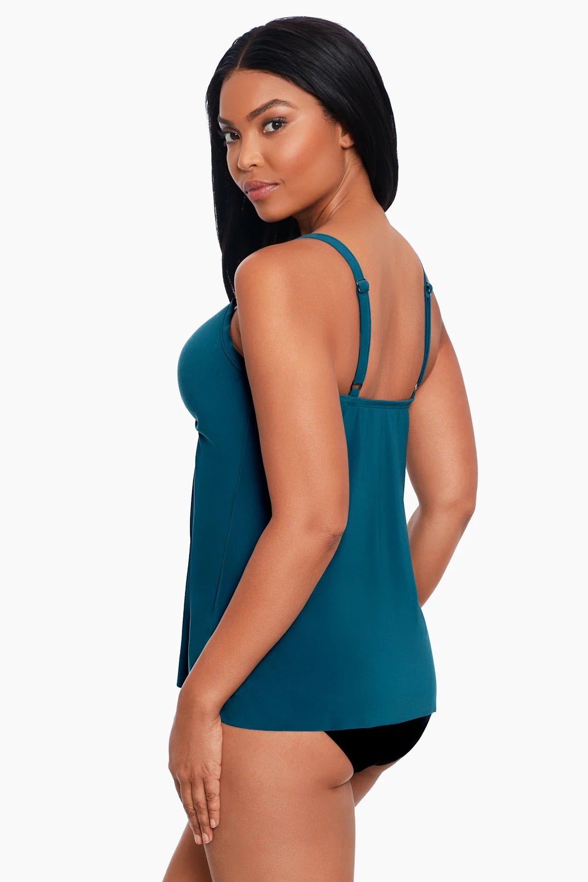 Maiô feminino Miraclesuit So Riche Marina Underwire Tankini Top Verde Tamanho 8