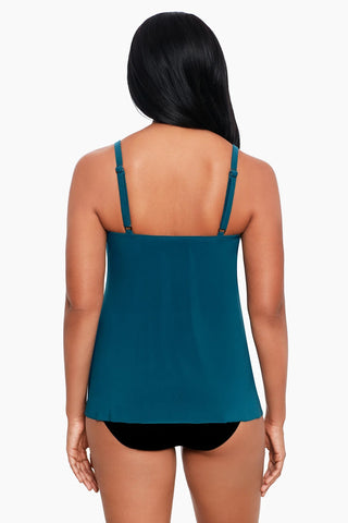 Maiô feminino Miraclesuit So Riche Marina Underwire Tankini Top Verde Tamanho 8