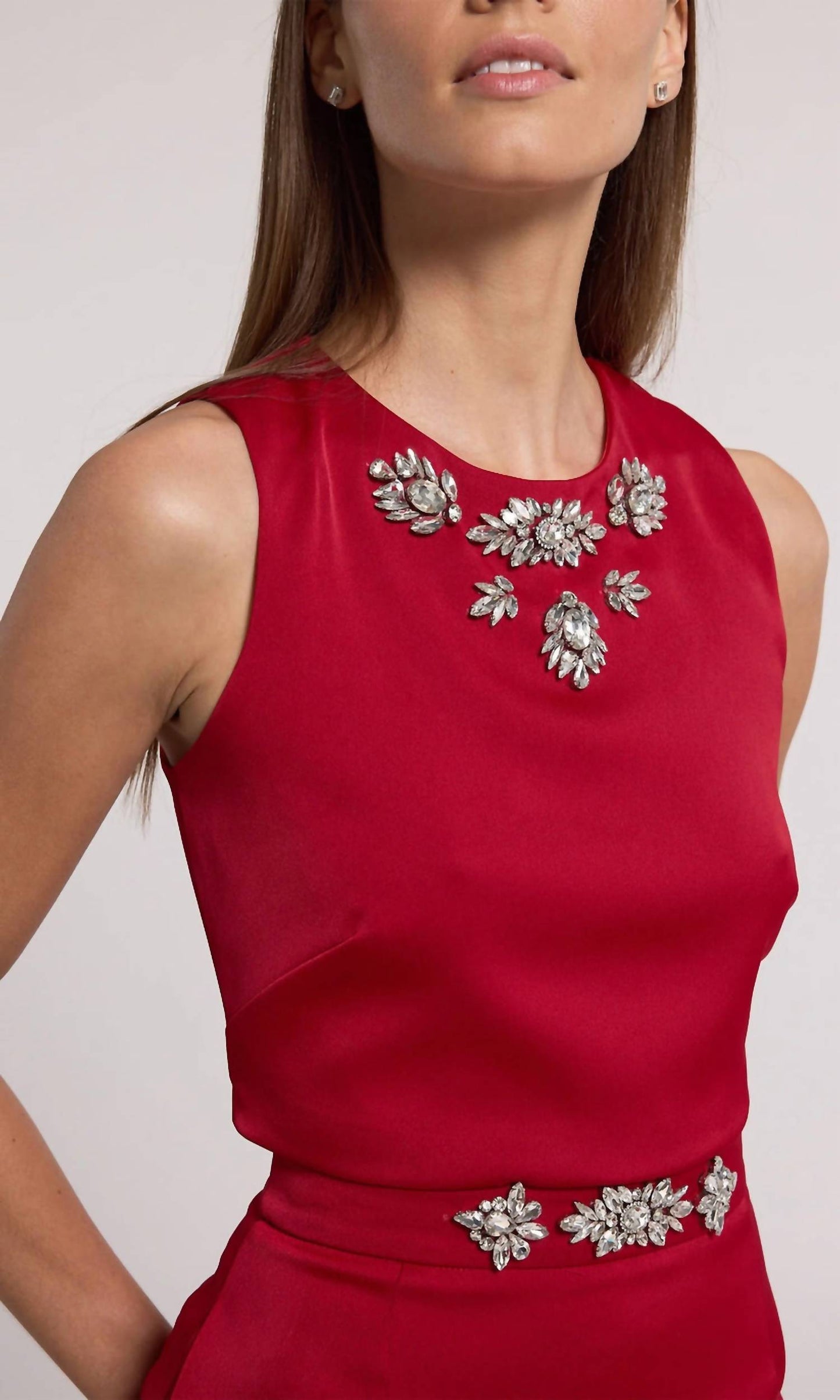 Generation Love - Opal Crystal Embellished Satin Top