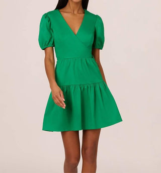 Adrianna Papell - Short Puff Sleeve Tiered Dress