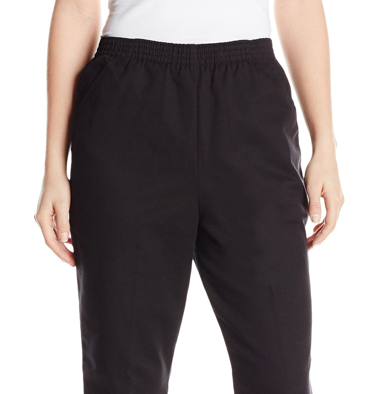 Calça feminina Kontoor Brands Comfort Collection Scooter com cós elástico, preta, tamanho 10