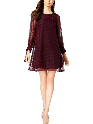 Vestido de veludo com bolinhas Taylor feminino, vermelho, tamanho 14