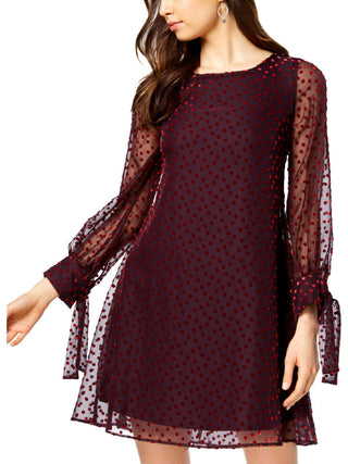 Vestido de veludo com bolinhas Taylor feminino, vermelho, tamanho 14