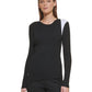 Suéter feminino DKNY com ombros contrastantes, preto, tamanho médio