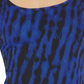 Body de malha com estampa de cobra DKNY feminino, azul, tamanho extragrande