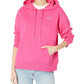 Moletom com capuz feminino DKNY com logotipo metálico rosa, tamanho P