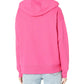 Moletom com capuz feminino DKNY com logotipo metálico rosa, tamanho P