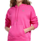 Moletom com capuz feminino DKNY com logotipo metálico rosa, tamanho P