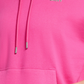 Moletom com capuz feminino DKNY com logotipo metálico rosa, tamanho P