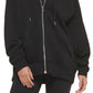 DKNY Moletom com capuz feminino grande de algodão com zíper, preto, tamanho grande