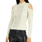 Suéter Donna Karan Feminino com Corrente de Cristal e Ombros Vazados, Branco, Tamanho XX-S