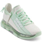 Tênis DKNY Tokyo com cadarço e zíper, feminino, verde, tamanho 9