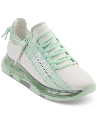 Tênis DKNY Tokyo com cadarço e zíper, feminino, verde, tamanho 9
