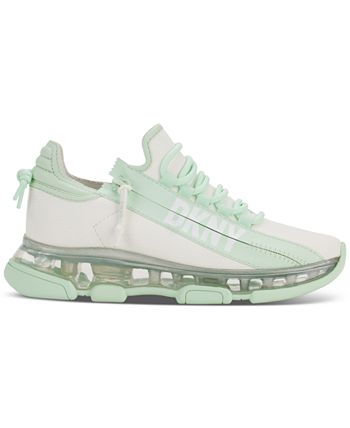 Tênis DKNY Tokyo com cadarço e zíper, feminino, verde, tamanho 9