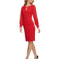Vestido tubinho de chiffon feminino DKNY manga comprida vermelho tamanho 12